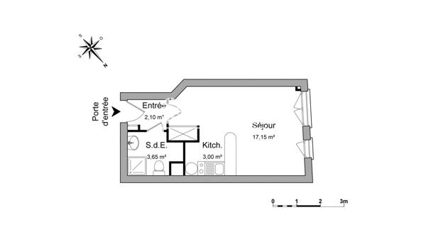 Location Studio 25.9 m² - Suresnes 92150