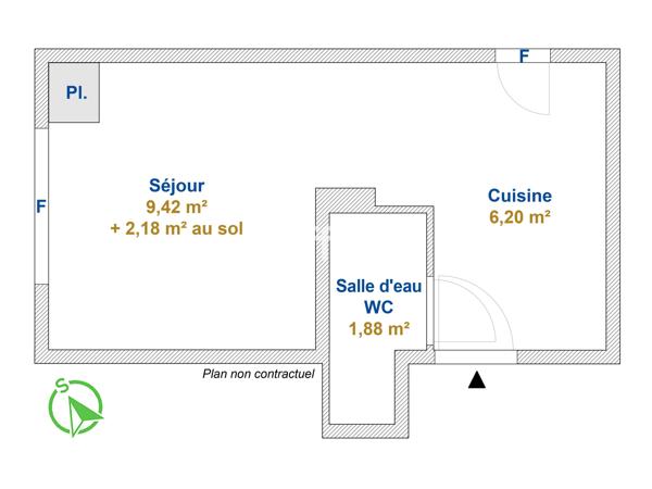 Appartement
         1 pièce
        - 19 m² Exclusivité 116 600 € *