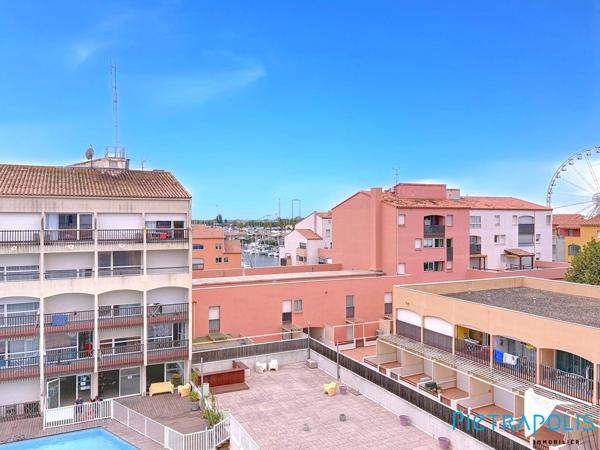 CAP D'AGDE - CENTRE PORT : Appartement T4 89,61m² loi carrez, dernier étage, ascenseur.