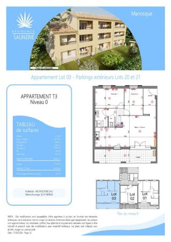 Appartement avec Jardin Privatif Manosque 3 pièces 69,5m² - 292 000 Euros -