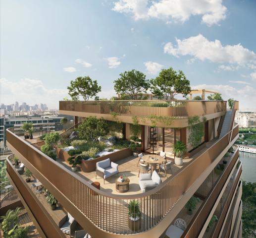 appartement T3 neuf à vendre SAINT OUEN SUR SEINE (93), surface 66,31 m2 + balcon 18,41 m2