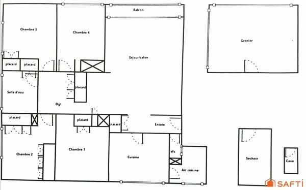 7 PIECES 99m² + BALCON + SALLE 30m2 + GRENIER+CAVE