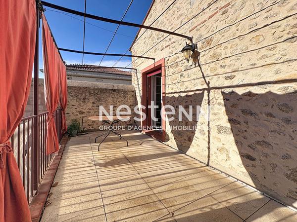 Maison en pierre rénovée, garage, terrasses et T2 indépendant