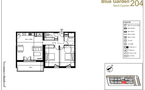 Appartement à vendre    2 pièces • 68,40 m2 Saint-Cyprien