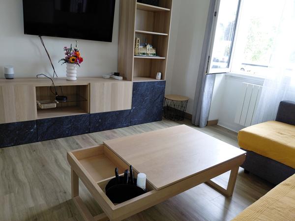 A LOUER POUR 18 MOIS - RARE - T3 MEUBLE PARFAIT ETAT AVEC GRAND JARDIN ET GARAGE
