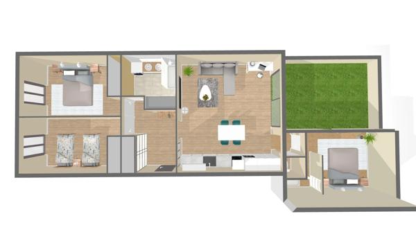 Grand T4 lumineux d'environ 90 m2 neuf quartier de la gare à hyères.