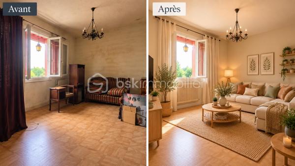 Vous recherchez un bien à réinventer entièrement selon vos envies ? Cette maison des années 50offre de belles possibilités après rénovation.

D’une surface d’environ 102 m² habitables, elle se compose actuellement d’un salon/salle à manger, d’une cuisine, de deux chambres, d’une salle de bains et d’un WC. Un agrandissement restant à terminer offre un potentiel supplémentaire pour repenser les volumes.

Un véritable atout : son sous-sol d’environ 76 m², idéal pour garage, atelier ou espace de stockage.

À l’extérieur, vous profiterez d’un terrain entièrement clôturé de 944 m², avec stationnement.

🔥 Chauffage individuel au fioul
💧 Assainissement collectif – tout-à-l’égout
🪟 Double vitrage

⚒️ D’importants travaux de rénovation sont à prévoir, mais ils permettront de transformer cette maison et d’exploiter pleinement son potentiel.

📍 Creysse, à proximité des commodités et à quelques minutes de Bergerac.

Un bien idéal pour les amateurs de rénovation, investisseurs ou acquéreurs souhaitant créer une maison à leur image.