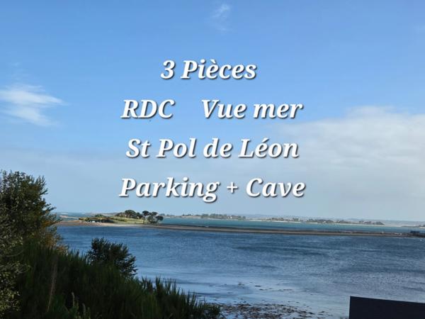 Appartement RDC 3 pièces -56m²- Vue mer - St Pol de Léon - Place de parking + cave