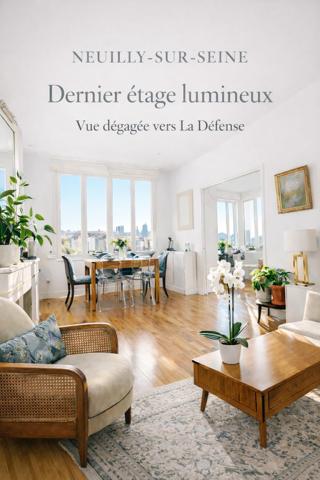 RARE – Neuilly-sur-Seine, élégant appartement de 70 m² baigné de lumière avec vue spectaculaire sur La Défense