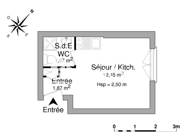 Location Studio 16.29 m² - 3 ROUTE DE TOULOUSE Cornebarrieu 31700