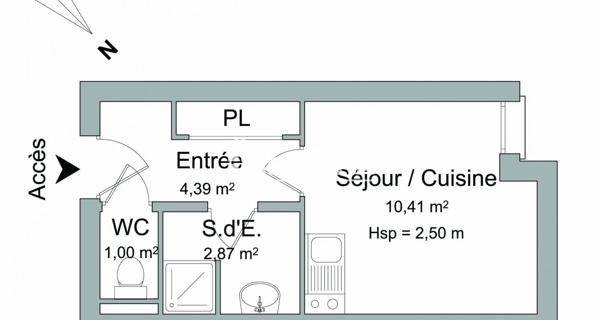 Location Studio 18.67 m² - Le Pontet 84130