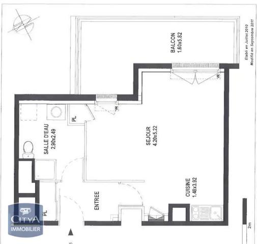 Appartement à louer 1 pièce 34.62m²