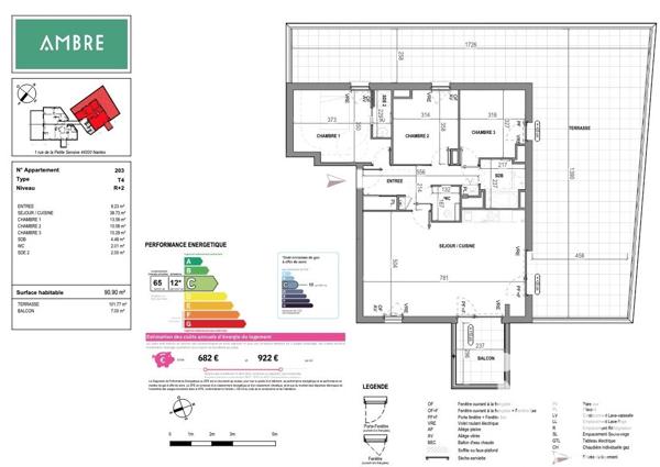 Appartement à vendre 4 pièces 91 m² Nantes