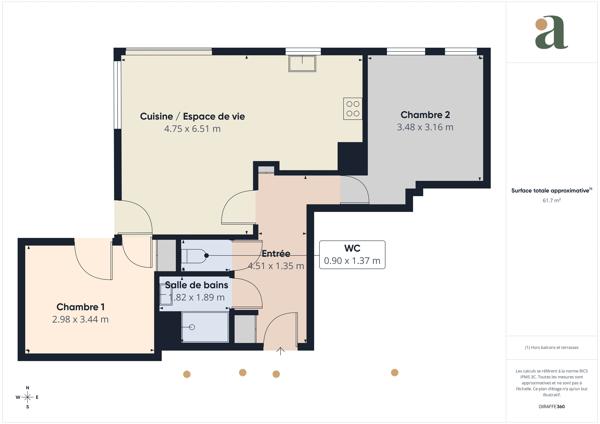 Bel Appartement T3 avec terrasse, parking et cave La Garenne-Colombes (92250)