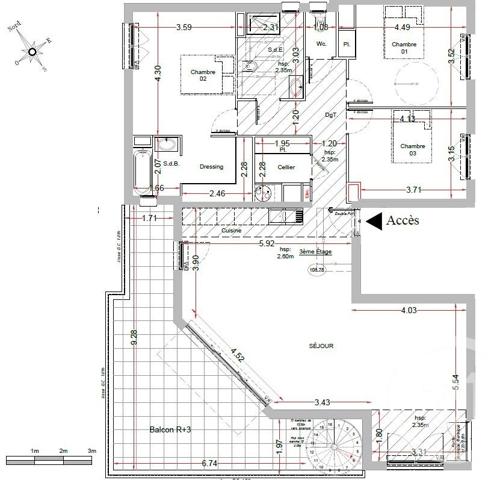 Appartement F4 à vendre  4 pièces - 135 m2 ST LAURENT DU VAR - 06