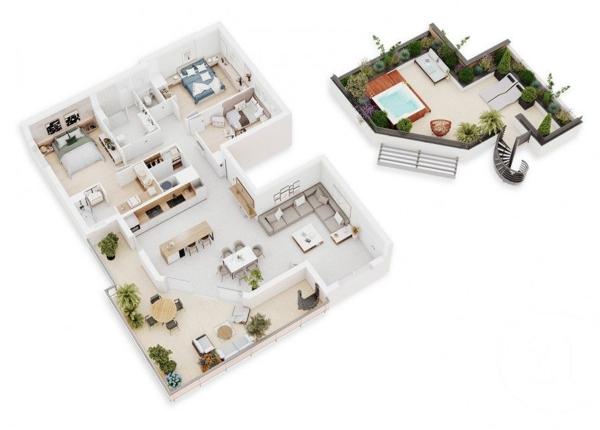 Appartement F4 à vendre  4 pièces - 135 m2 ST LAURENT DU VAR - 06