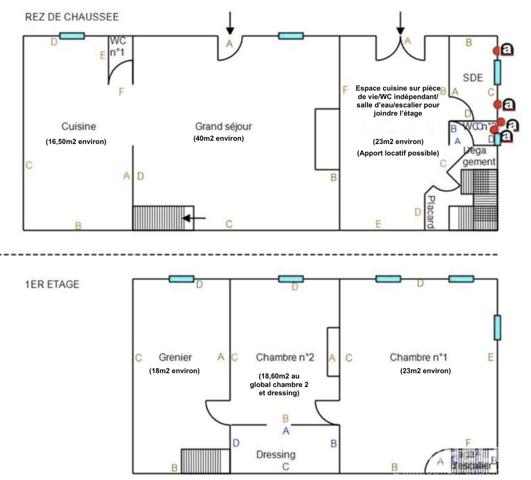 Maison ancienne en meollons 145m2 avec jardin, Aigrefeuille d'Aunis centre.