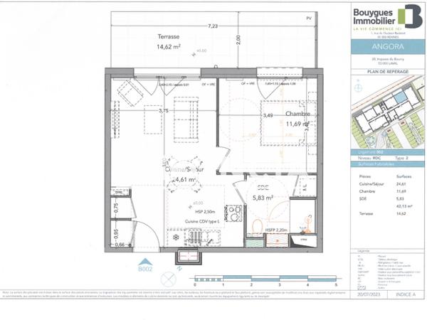 Location Appartement 2 pièces 42.13 m² - Laval 53000