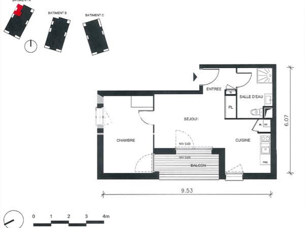 Location Appartement 2 pièces 42.38 m² - 335A RUE DU ROUVRAY Le Petit Couronne 76650