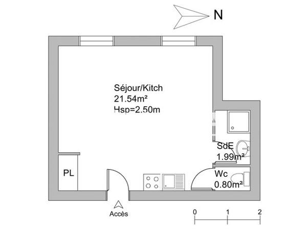 Location Studio 24.16 m² - 42 RUE DE STRASBOURG Vincennes 94300