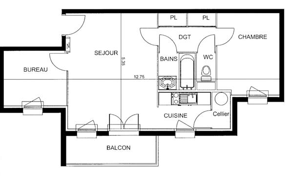 Appartement à vendre 3 pièces 55 m² Divion