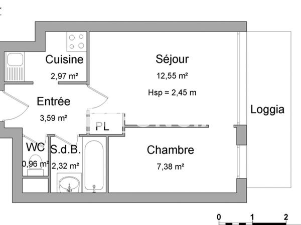 Location Appartement meublé 2 pièces 36.22 m² - 26 RUE DE LA GLOIRE La Rochelle 17000
