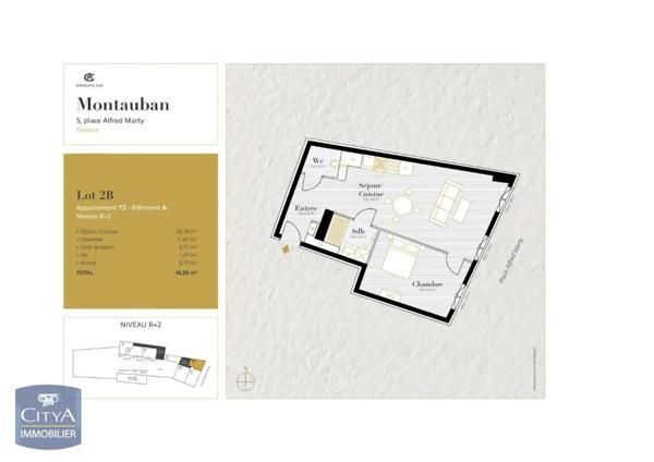 Appartement à louer 2 pièces 46.8m²