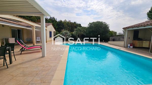 CONTEMPORAINE 150 m² hab, 4chs, bureau, piscine, terrain 2127 m
