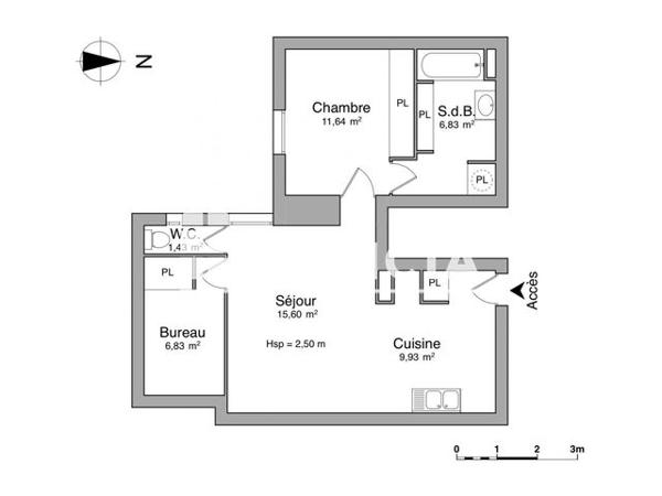 Location Appartement 2 pièces 52.3 m² - 10 A PLACE DE LA PECHOIRE Coulon 79510