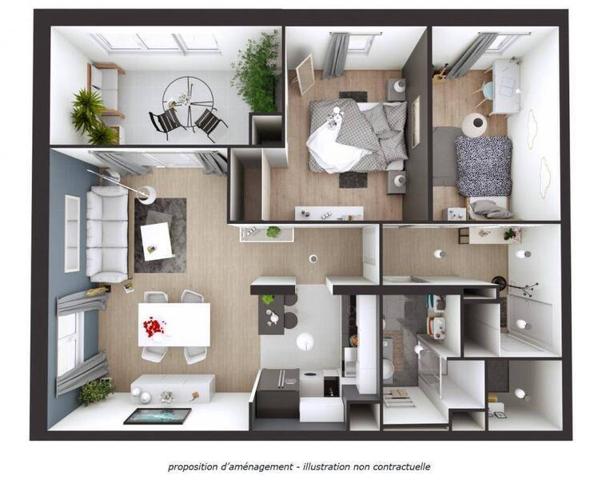 Appartement 3 pièces - 44400 Rezé -  Pont Rousseau Centre