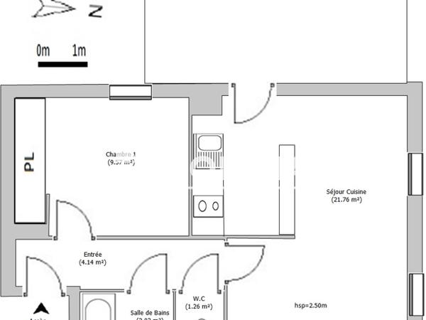 Location Appartement 2 pièces 39.76 m² - 2 ET 4 CHEMIN DU VIEUX CANAL Carcassonne 11000