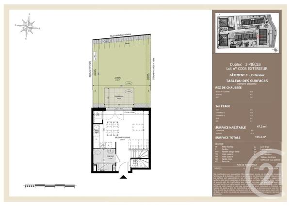 Appartement Duplex à vendre  3 pièces - 67,50 m2 AUDENGE - 33
