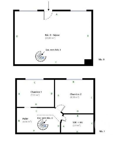 Maison à vendre  3 pièces - 52,43 m2 PARIS - 75013