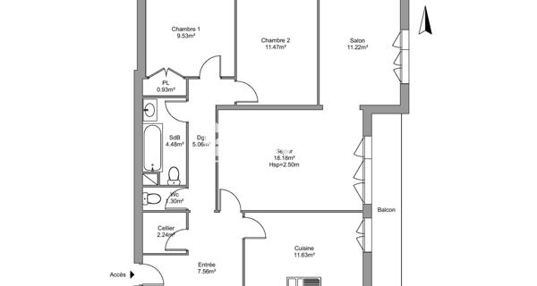 Location Appartement 4 pièces 80 m² - Bourgoin-jallieu 38300
