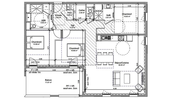 Appartement à vendre 4 pièces 97 m² Vif
