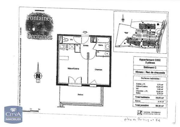 Location appartement Fonsorbes (31470) 2 pièces 33.5m²
