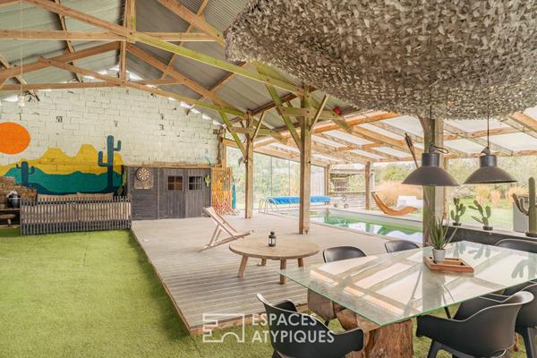 Elégante longère rénovée avec piscine et dépendances