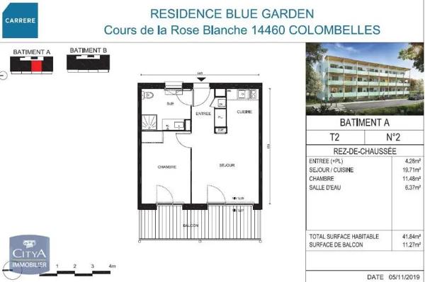 Appartement à louer 2 pièces 41.84m² Colombelles (14460)