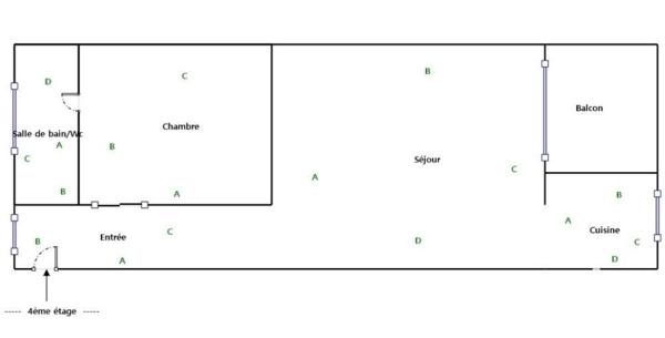 Appartement 1 pièce de 34 m² à Paris (75020)