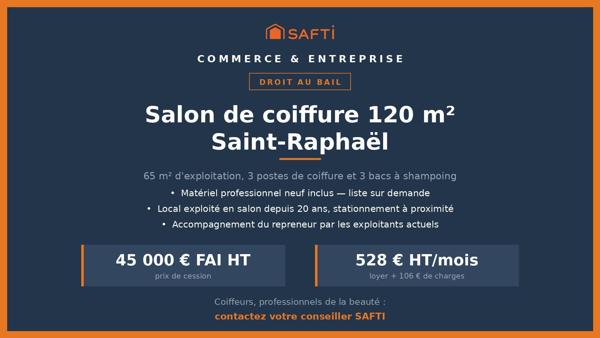 Salon de coiffure 120 m² — Saint-Raphaël