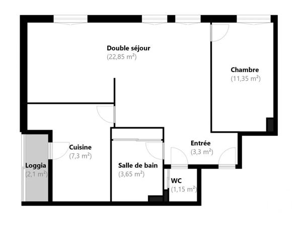 Appartement T2 à vendre  3 pièces - 50 m 2   MARSEILLE  - 13008