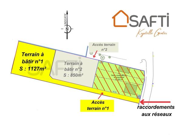 Terrain constructible de 1127m² à Damparis