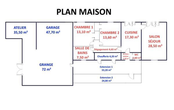 Maison à vendre 3 pièces 90 m² Valence-en-Poitou