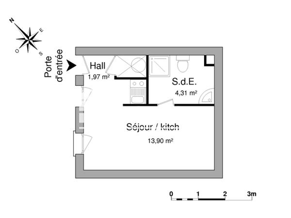 Location Studio 20.18 m² - AVENUE DU GABARET La Rochelle 17000