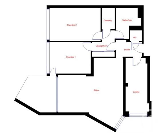 Appartement F3 à vendre  3 pièces - 77,46 m 2   LE CHESNAY  - 78