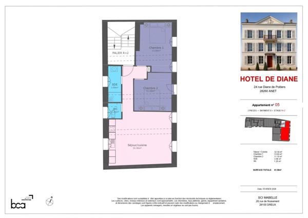 Vente Appartement 3 pièces 61 m2 à Anet