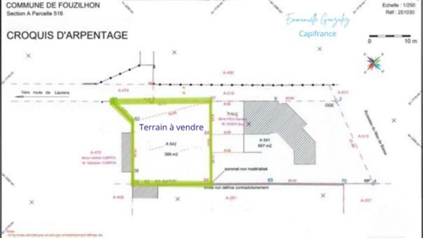 Terrain viabilisé constructible de 388 m² FOUZILHON (34)