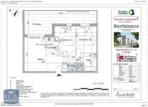 Appartement à louer 3 pièces 64.32m²