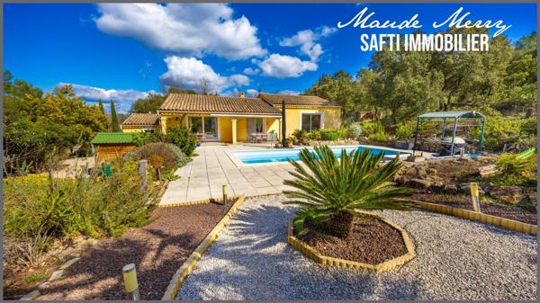 Villa 120 m2 habitable - 3 ch et 2 pièces d'eau - dépendance de 12 m2 aménagée en une quatrième chambre - piscine - environnement idyllique en pleine nature - bordure zone naturelle - terrain 3000 m2