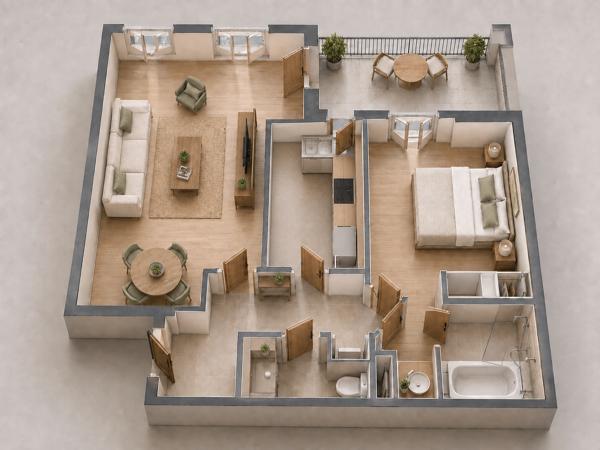 Appartement
         2 pièces
        - 50 m² Exclusivité 365 000 € *